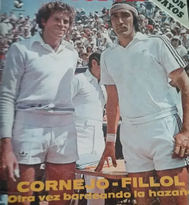 Patricio Cornejo y Jaime Fillol ante Argentina en la Copa Davis 1976 (Revista Estadio)