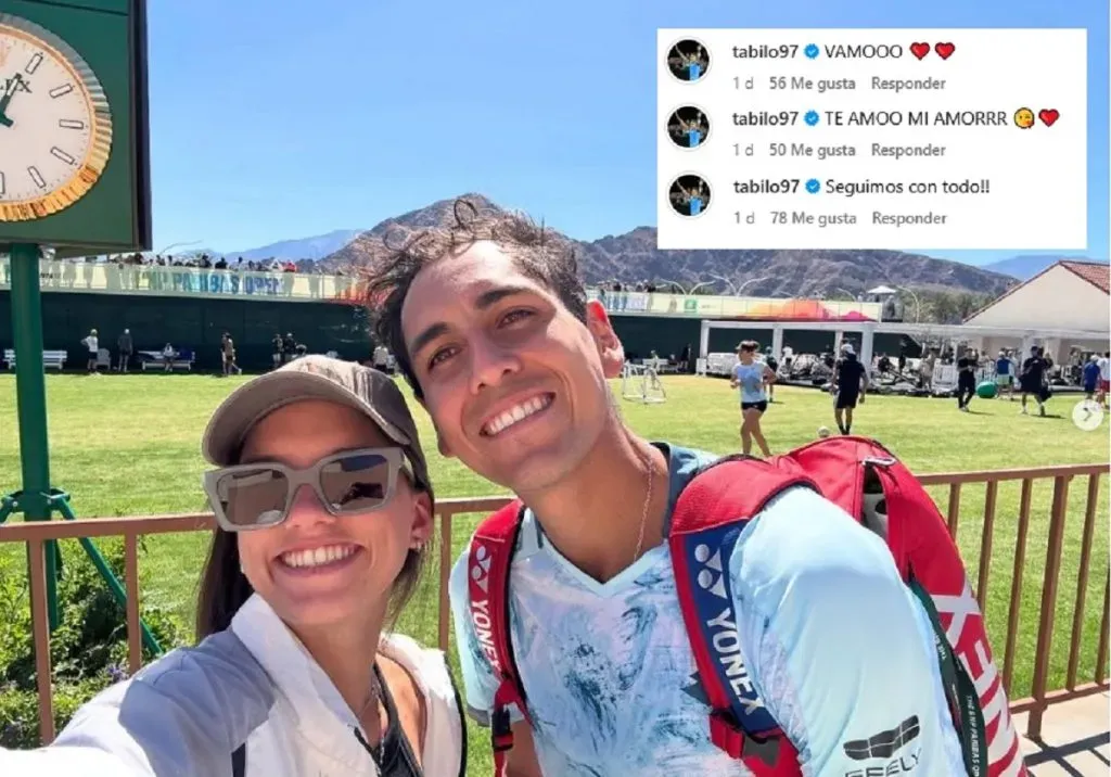 Alejandro Tabilo deja comentarios en la publicación de Instagram de su pareja, Male De Lorenzo Gomez.