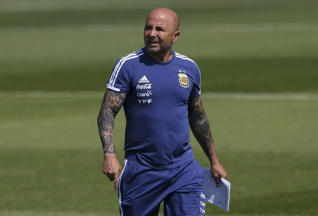 Jorge Sampaoli en una práctica de Argentina en Rusia 2018. (Photo by Gabriel Rossi/Getty Images)