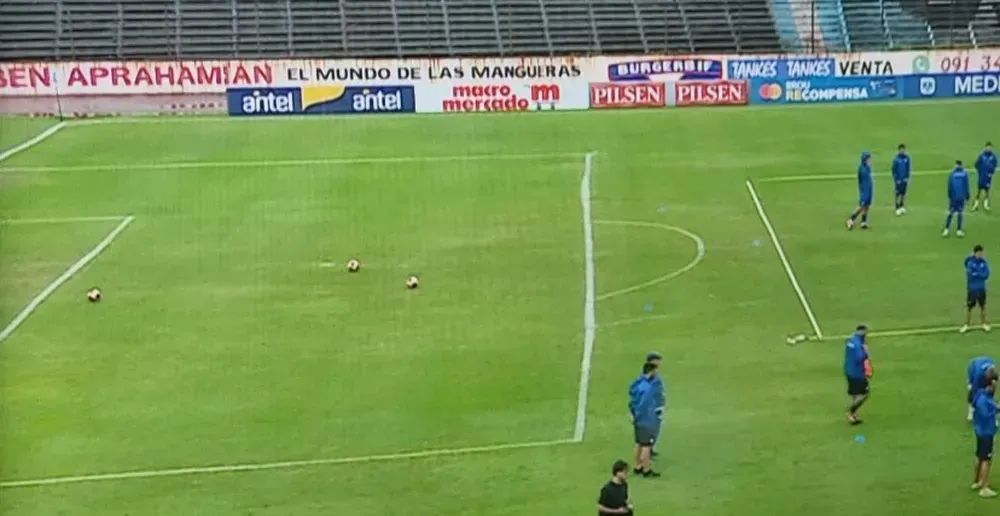 A simple vista era posible notar que las líneas del área no estaban bien demarcadas. Foto: El Observador.