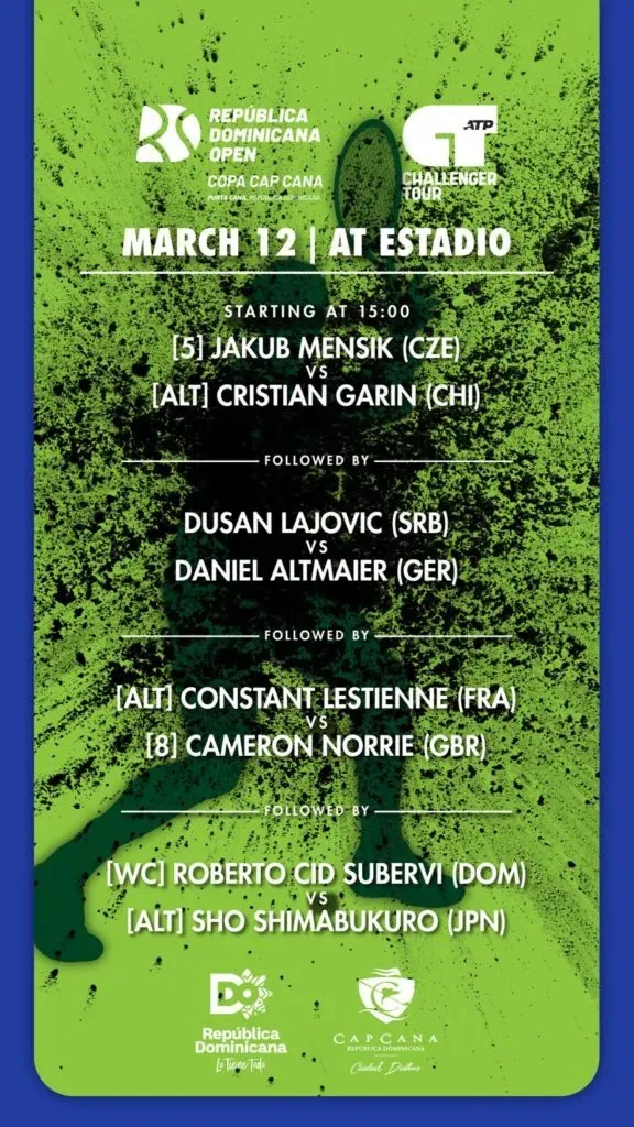 Historia de Instagram del Challenger de Cap Cana (Hora local).