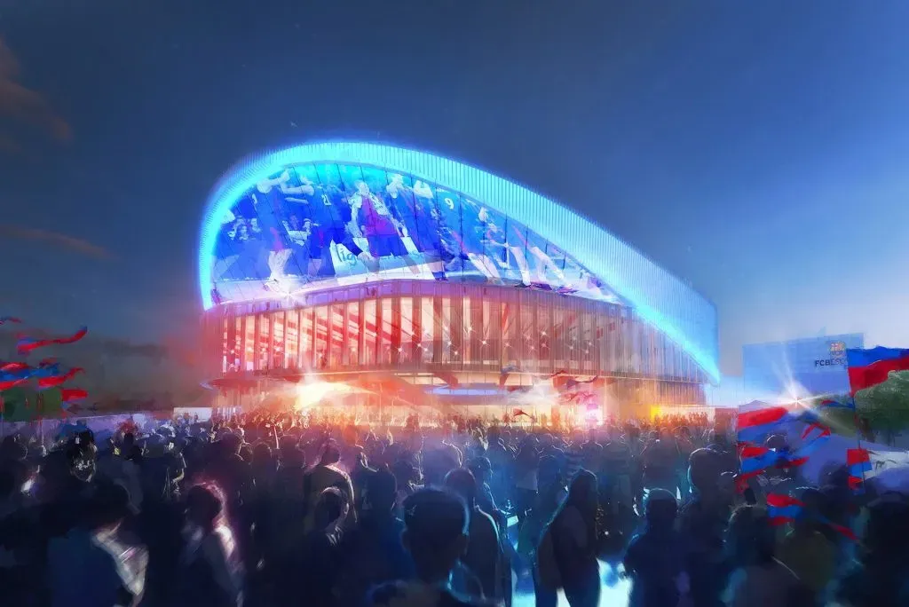 El Nou Palau Blaugrana contará con una pantalla gigante en su exterior. (Foto: HOK.com)