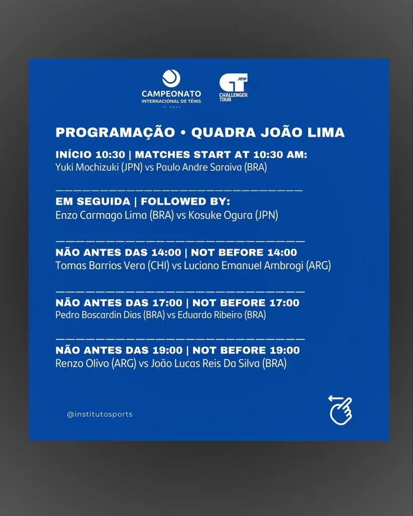 Información sobre el duelo de Tomas Barrios (@institutosport).