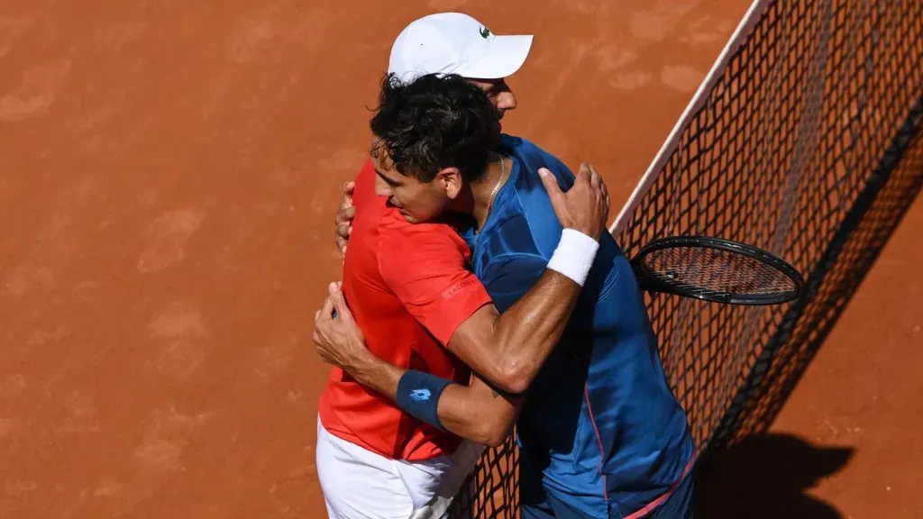 Novak Djokovic y Alejandro Tabilo en el Masters de Roma 2024 (Getty Images).