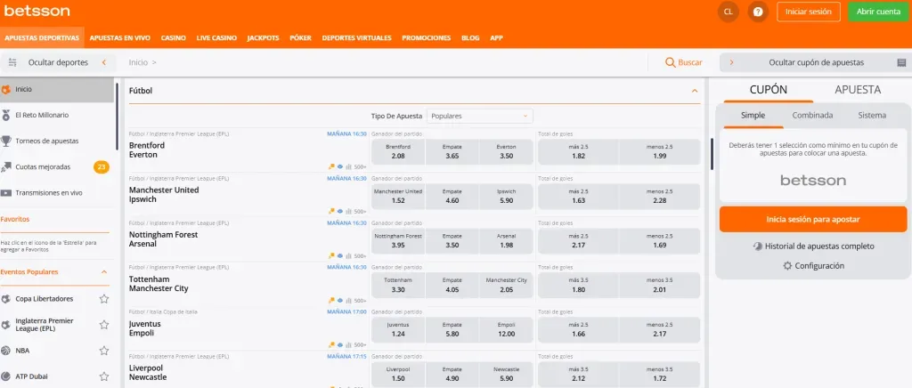 Betsson bono de bienvenida