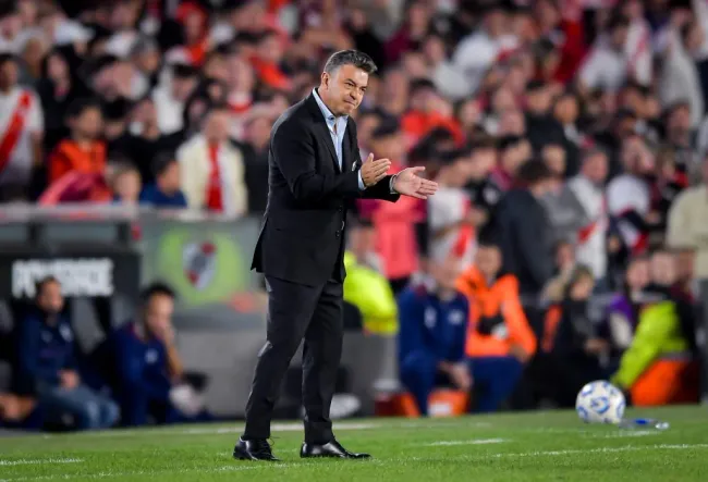 Marcelo Gallardo ante Talleres de Córdoba. (Marcelo Endelli/Getty Images).