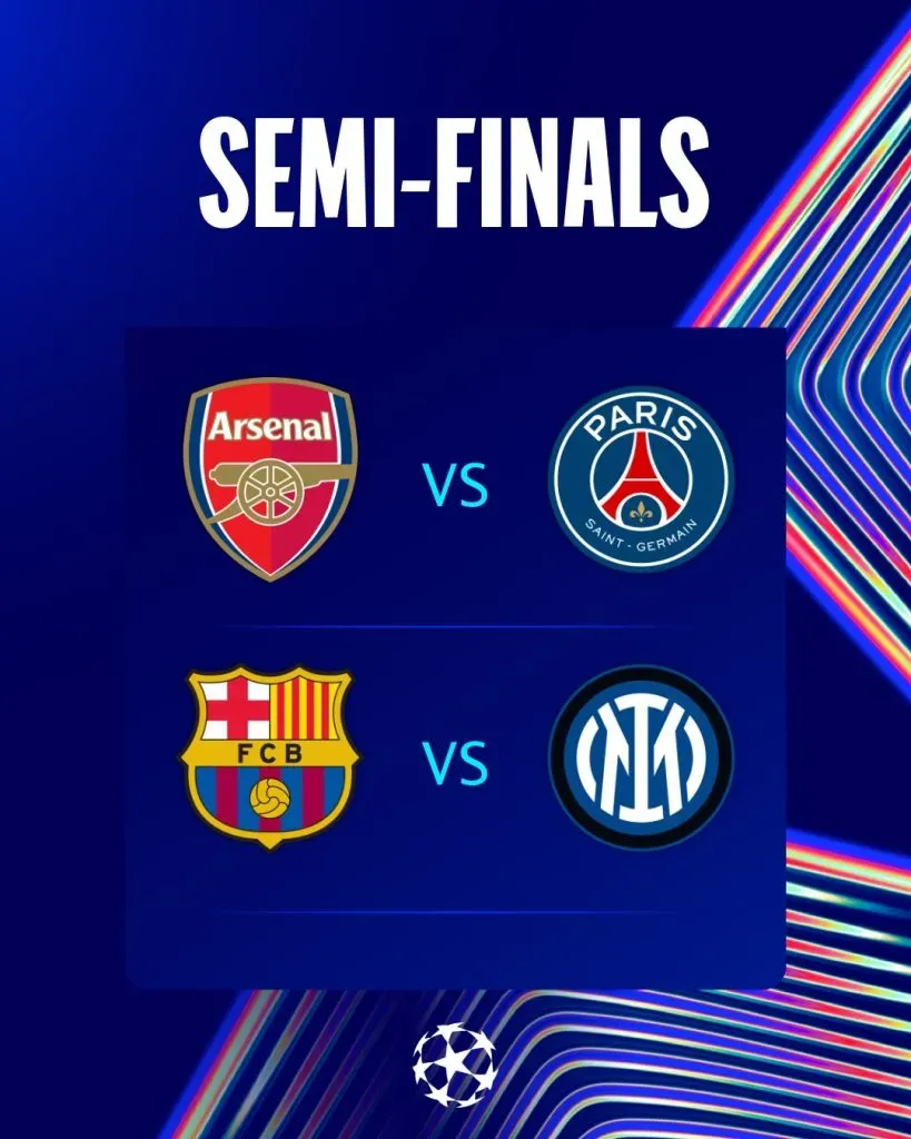 Las llaves de semifinales para esta Champions League 2024-25. | Foto: UEFA.