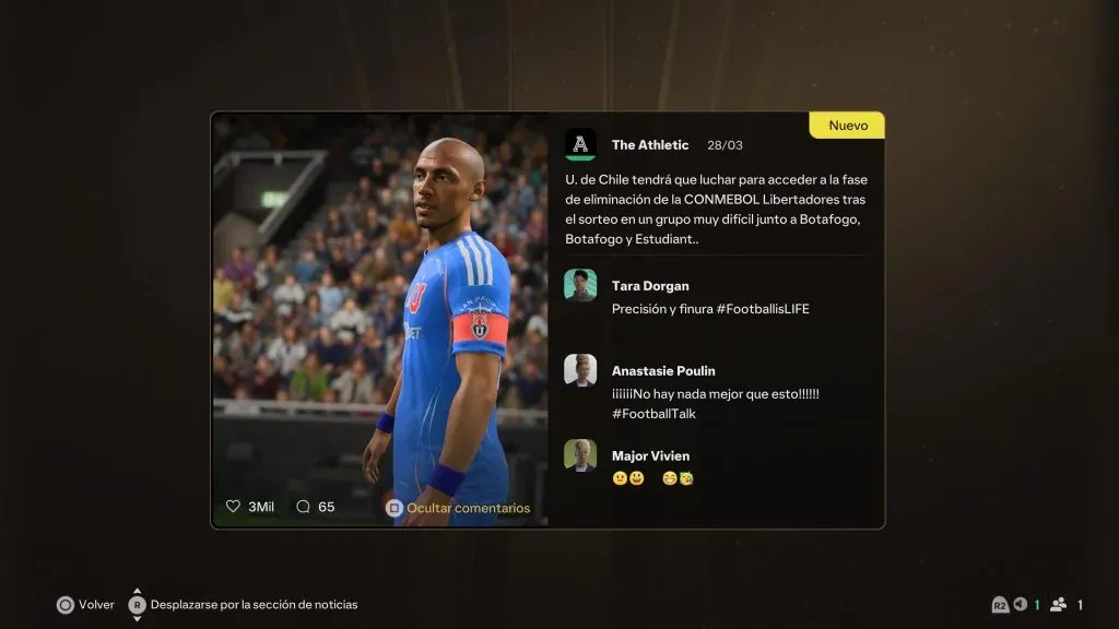 Los hinchas azules pueden jugar con Universidad de Chile la Copa Libertadores 2025 en el EA FC 25. | Foto: Captura.