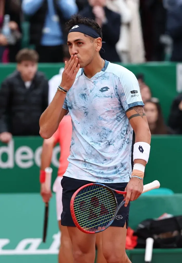 Alejandro Tabilo tras ganarle a Novak Djokovic por segunda vez (Getty Images).
