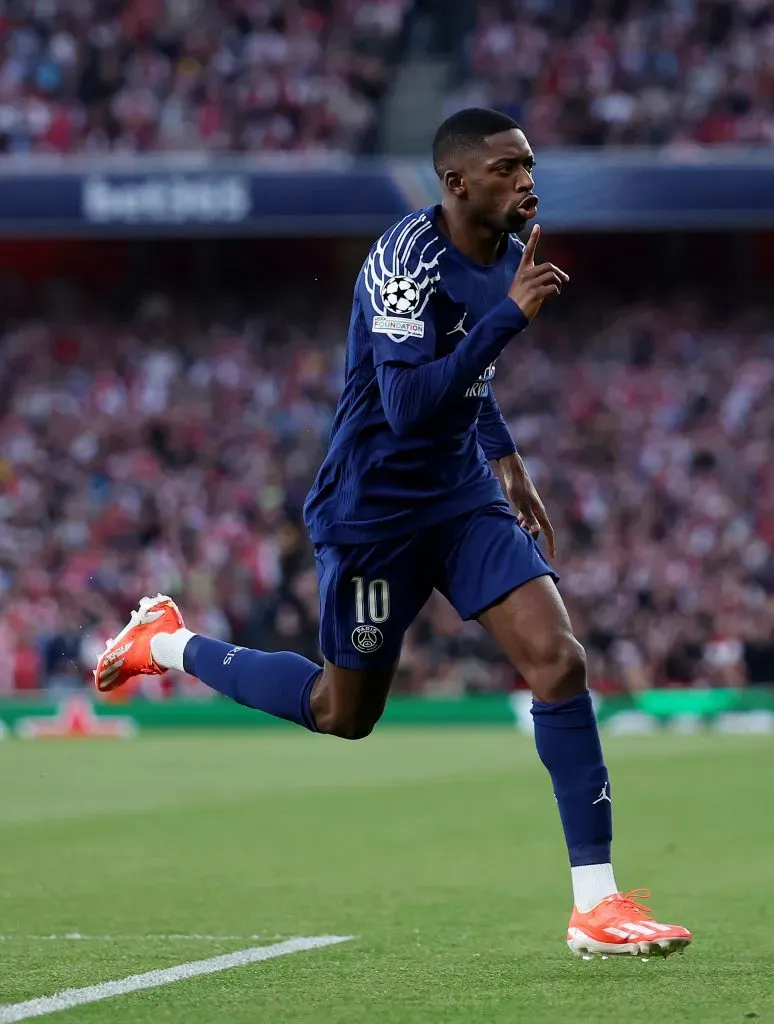 Ousmane Dembélé anotó el gol del triunfo del PSG ante Arsenal para acercarse a la final de Champions League. Foto: Getty Images.