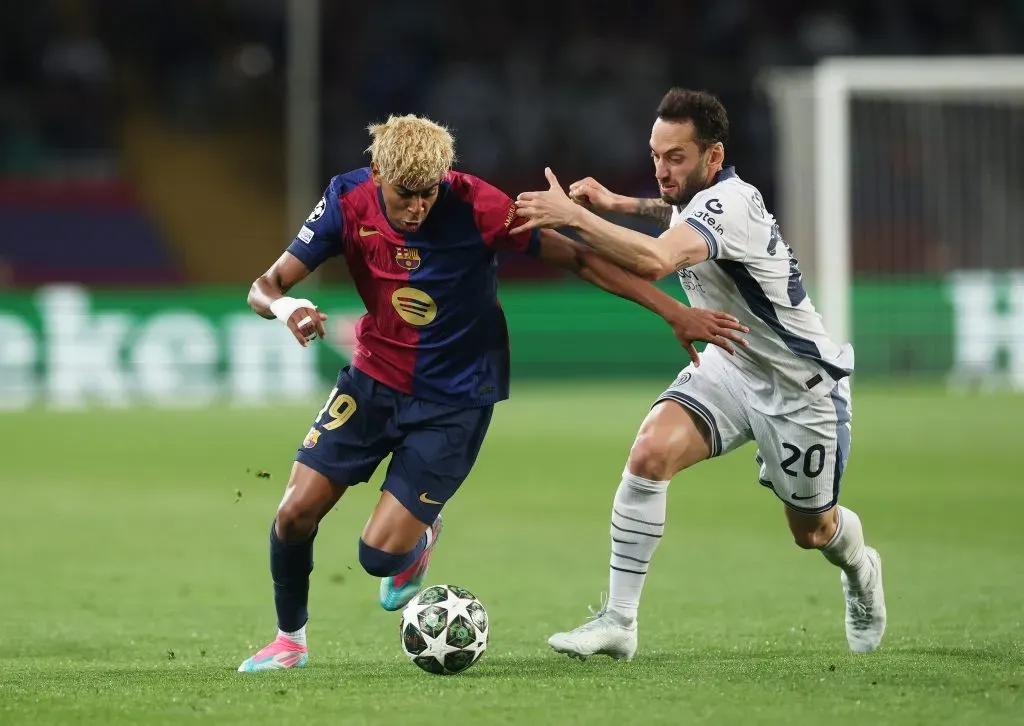 Lamine Yamal fue la principal figura en el 3-3 entre Barcelona e Inter de Milán. | Foto: Getty Images.