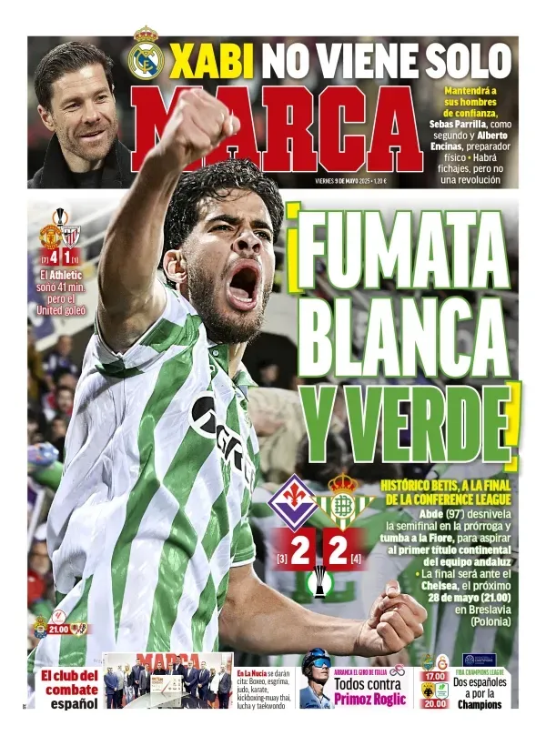 La portada de Marca para una noche especial de Betis en la Conference League.