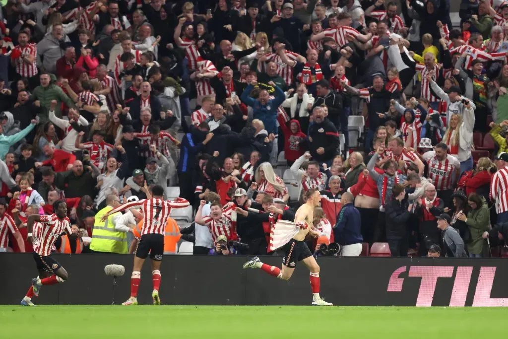 Sunderland consiguió una agónica clasificación a la final de la Liguilla del Ascenso y enfrentará al Sheffield United de Ben Brereton por un lugar en al Premier League. Foto: Getty Images.