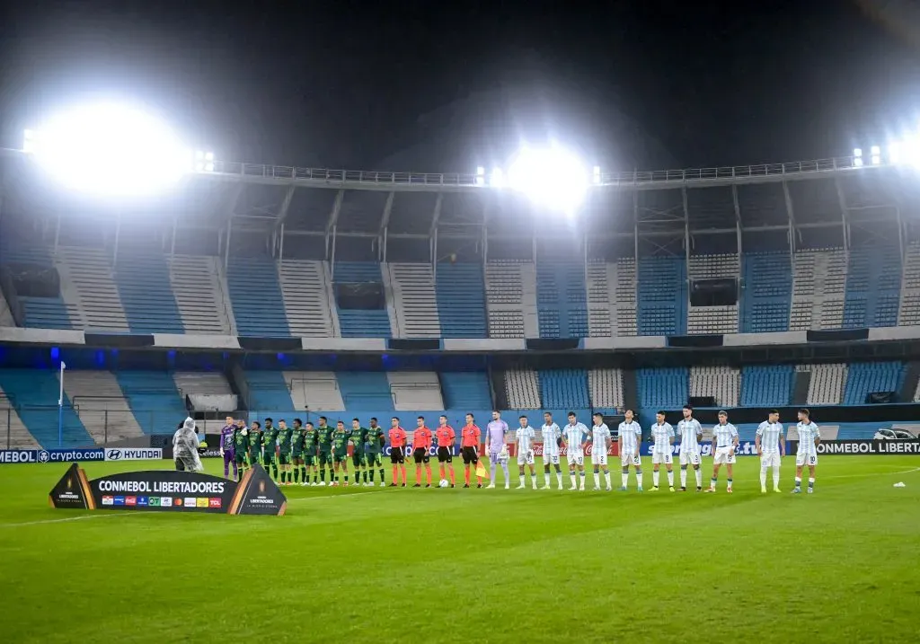 Racing Club también jugó sin público en la Libertadores: fue en la derrota vs Bucaramanga. (Marcelo Endelli/Getty Images).