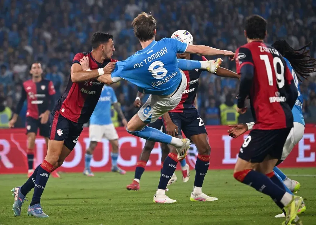 Otra toma del golazo de Scott Mc Tominay. (Francesco Pecoraro/Getty Images).