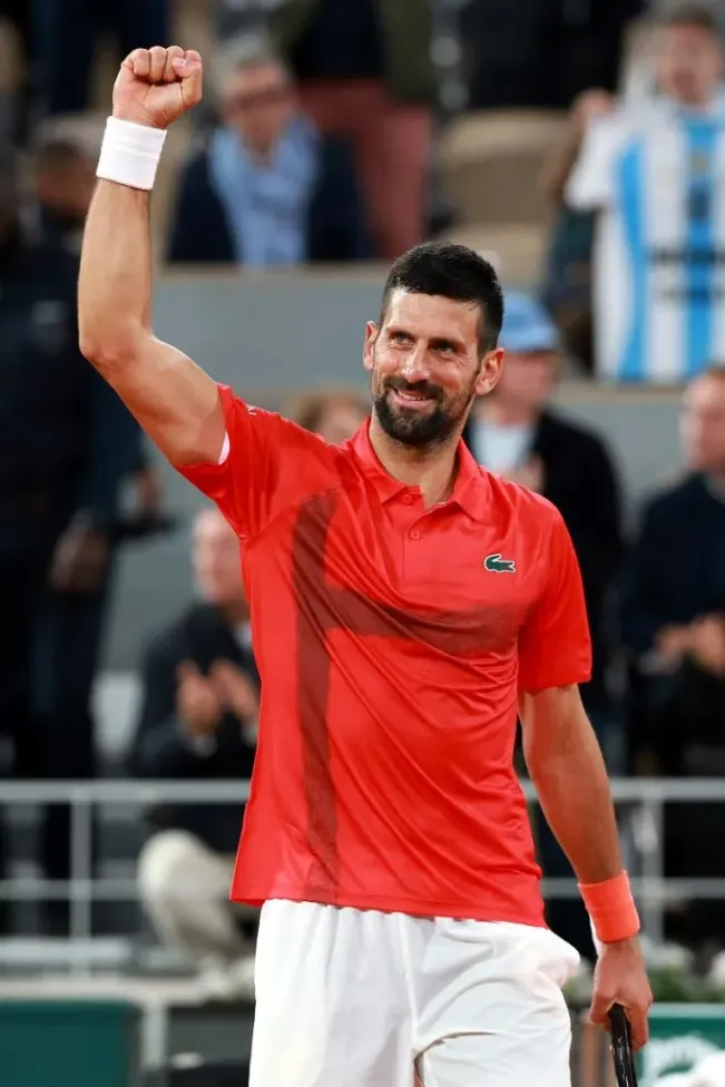 Novak Djokovic en Roland Garros 2025 (Getty Images).