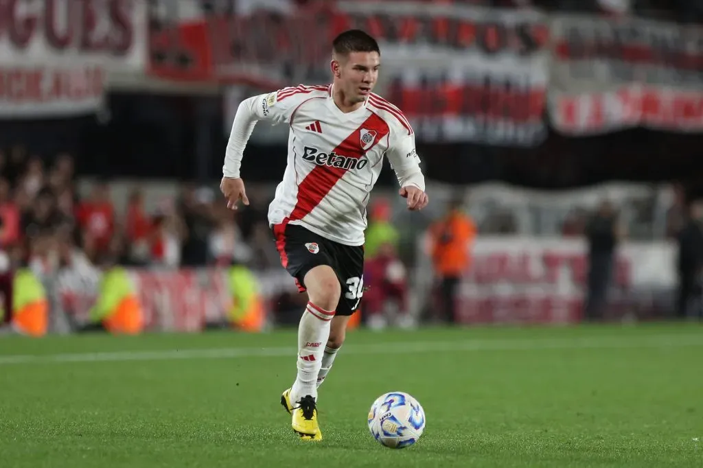 Franco Mastantuono en River: puede ser récord con Argentina ante Chile.