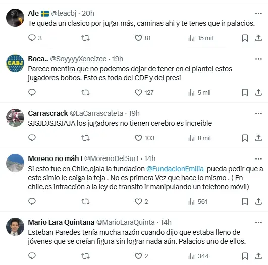 Los hinchas de Boca Juniors se enfurecieron con Carlos Palacios.