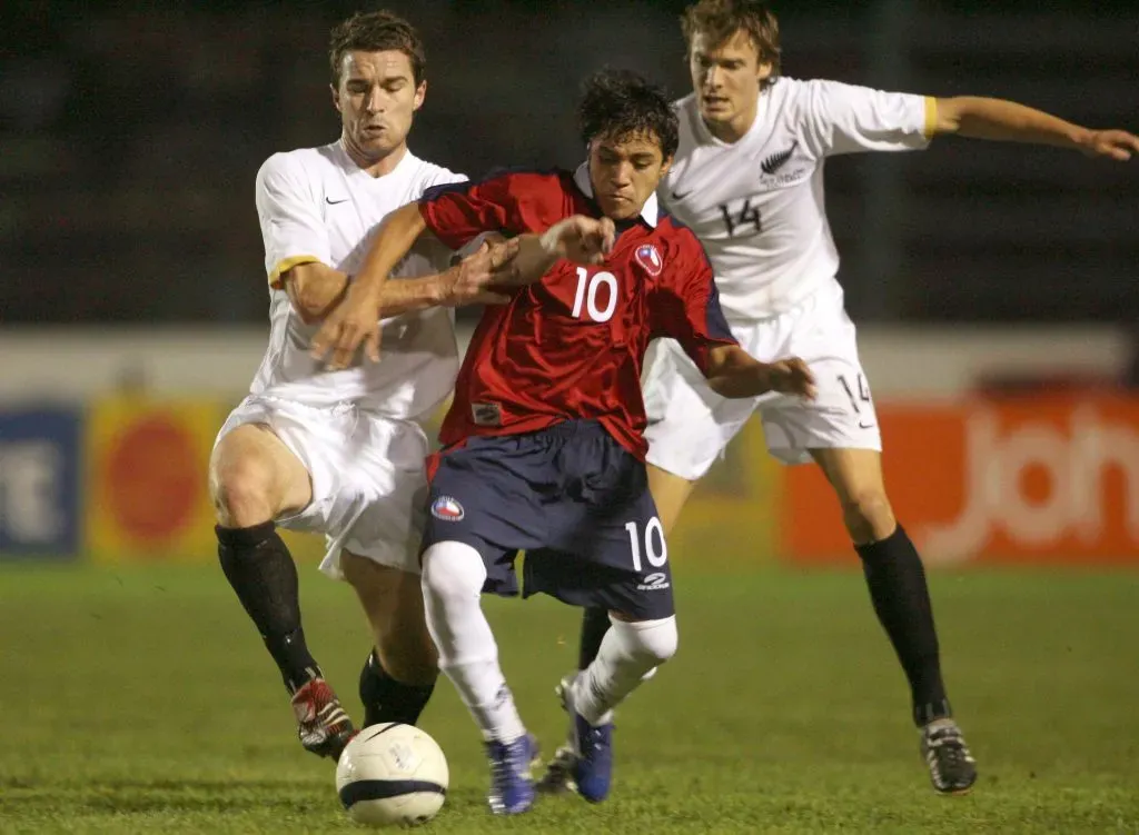 Alexis Sánchez ante Nueva Zelanda. (ANDRESPINA/PHOTOSPORT).