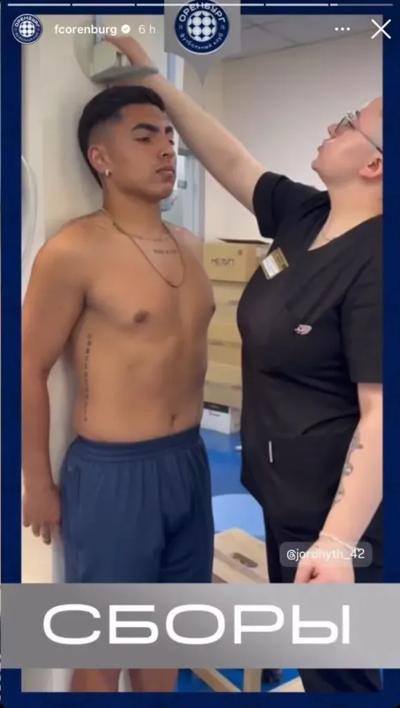 La historia que subió el FC Orenburg que tiene a Jordhy Thompson como protagonista. | Foto: Captura.