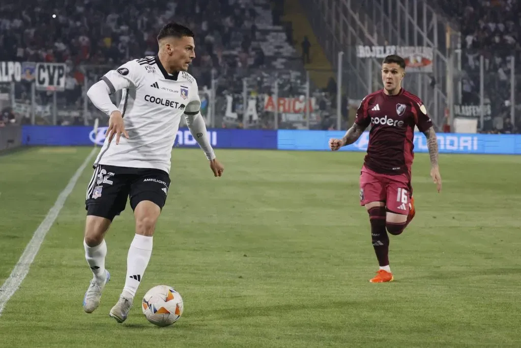 Lucas Cepeda en acción durante los cuartos de final de la Copa Libertadores 2024. (Dragomir Yankovic/Photosport).