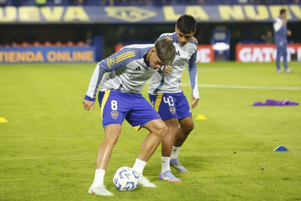 Carlos Palacios junto a Milton Delgado, uno de sus más cercanos en Boca Juniors. (Daniel Jayo/Getty Images).
