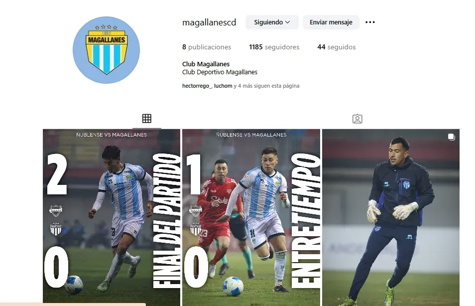 El nuevo perfil de Instagram de Magallanes. | Foto: Captura.