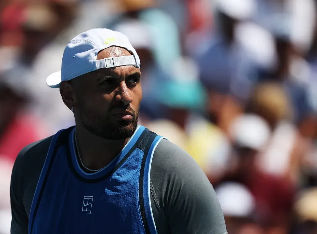 El Loco Nick Kyrgios y una de sus frases polémicas. Foto: (Photo by Al Bello/Getty Images)