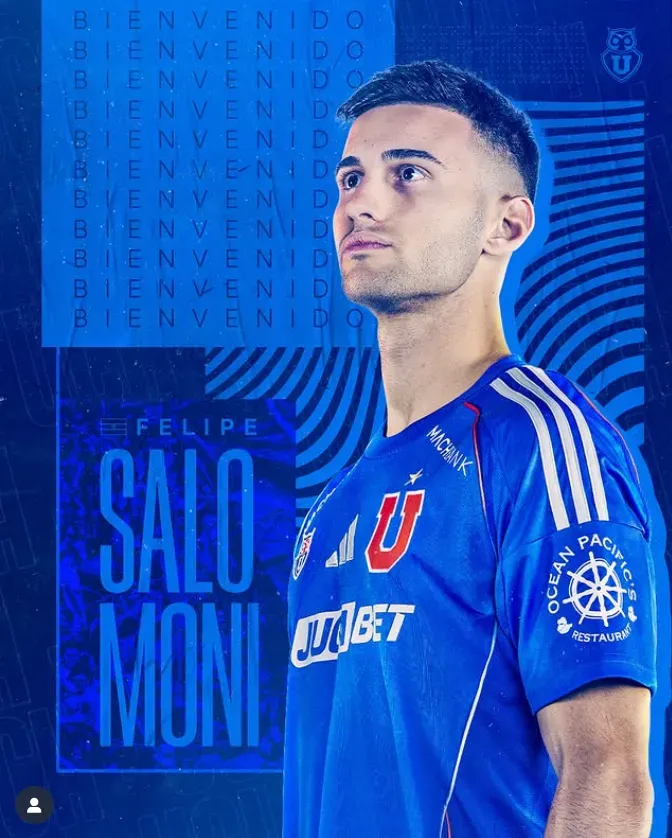 Así anunció la U de Chile a Felipe Salomoni. (Captura).