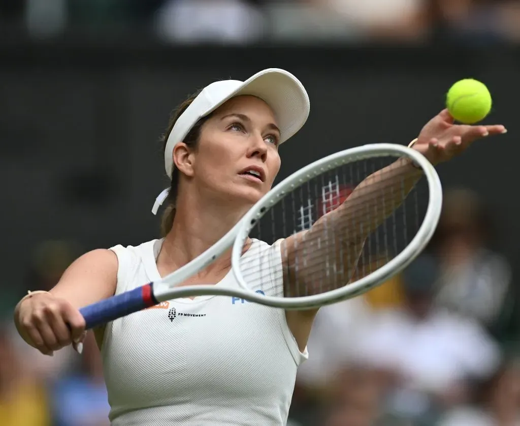 Danielle Collins recientemente en Wimbledon 2025 (Getty Images).