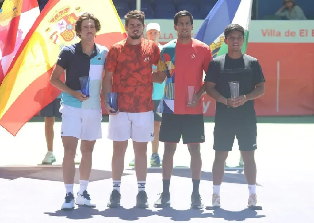 Luca Sánchez, Arthur Reymond, Federico Zeballos y Matías Soto en la final del Challenger de Segovia (Foto: Open Villa de El Espinar).