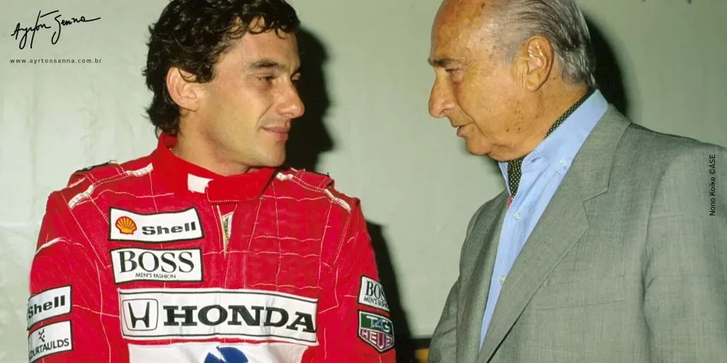 Senna y Fangio tuvieron una gran amistad fuera de las pistas. (Foto: Norio Koike, senna.com)