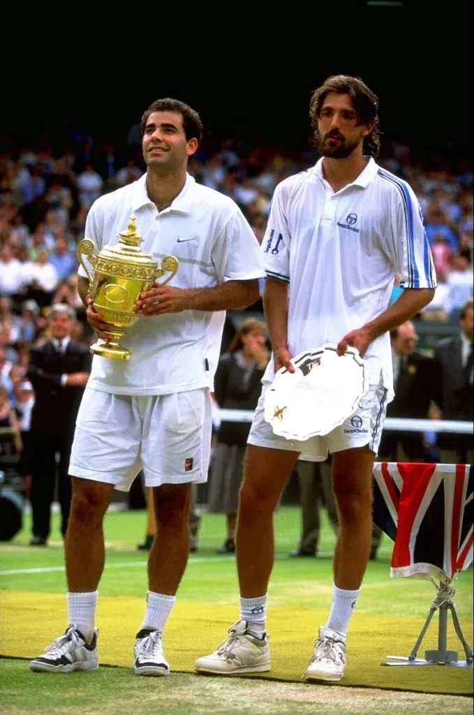 Pete Sampras y Goran Ivanisevic en Wimbledon 1998 (Getty Images).