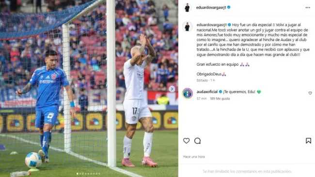 El posteo de Eduardo Vargas en su Instagram personal. | Foto: Captura.