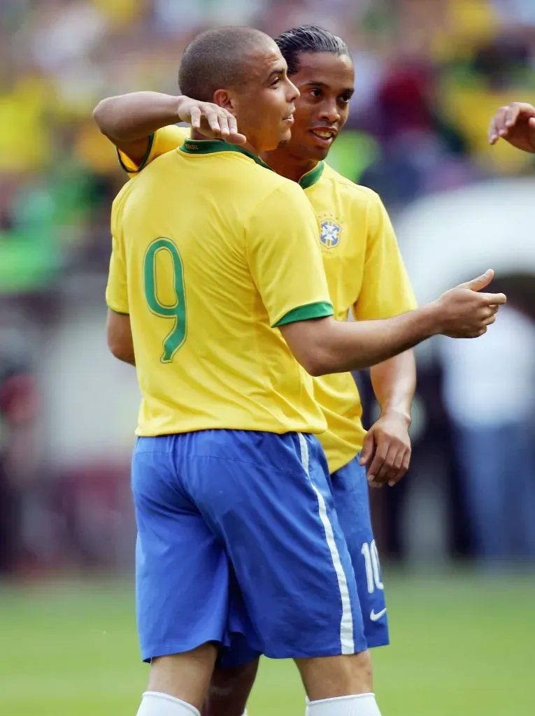 Ronaldo dejó fuera a Ronaldinho, su compañero de selección, del XI ideal de todos los tiempos. (Foto: Stuart Franklin/Getty Images)