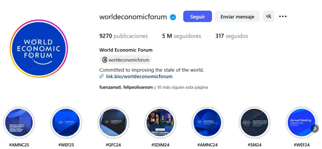 Mathieu Flamini es CEO y co fundador de World Economic Forum, que tiene 5 millones de seguidores en Instagram. (Captura).