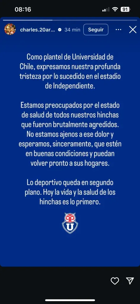 El comunicado del plantel de la U.