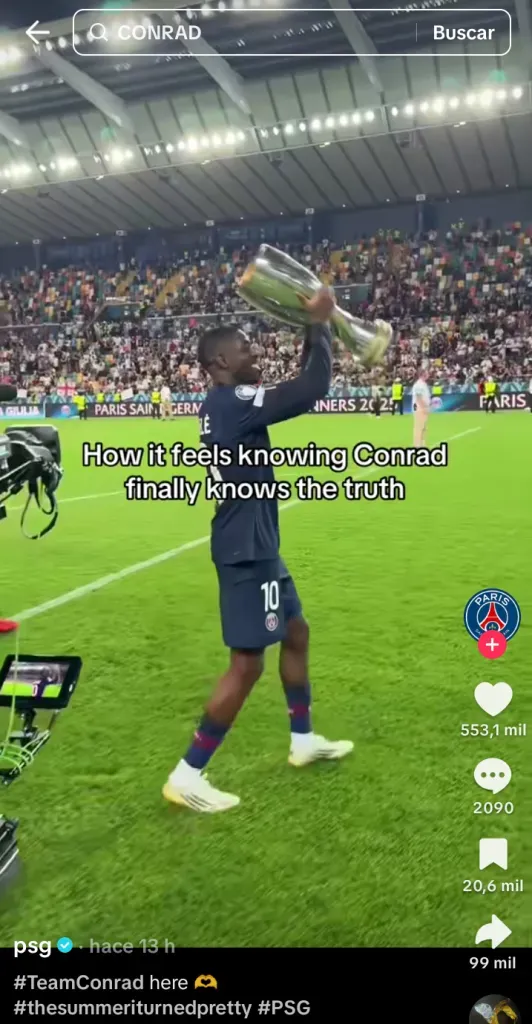 “Como se siente cuando Conrad finalmente sabe la verdad”, escribió el PSG.