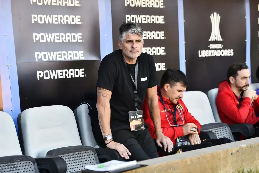 Diego López y su lado, Alejandro Valenzuela cuando estaban en Barcelona de Ecuador. (Pedro Tapia/Photosport).