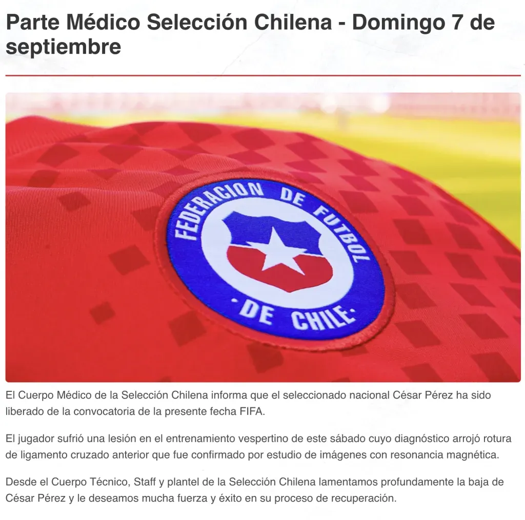 Imagen: Federación de Fútbol de Chile