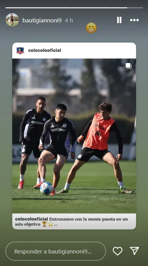 La imagen que compartió Bautista Giannoni en sus redes. (Captura Instagram)
