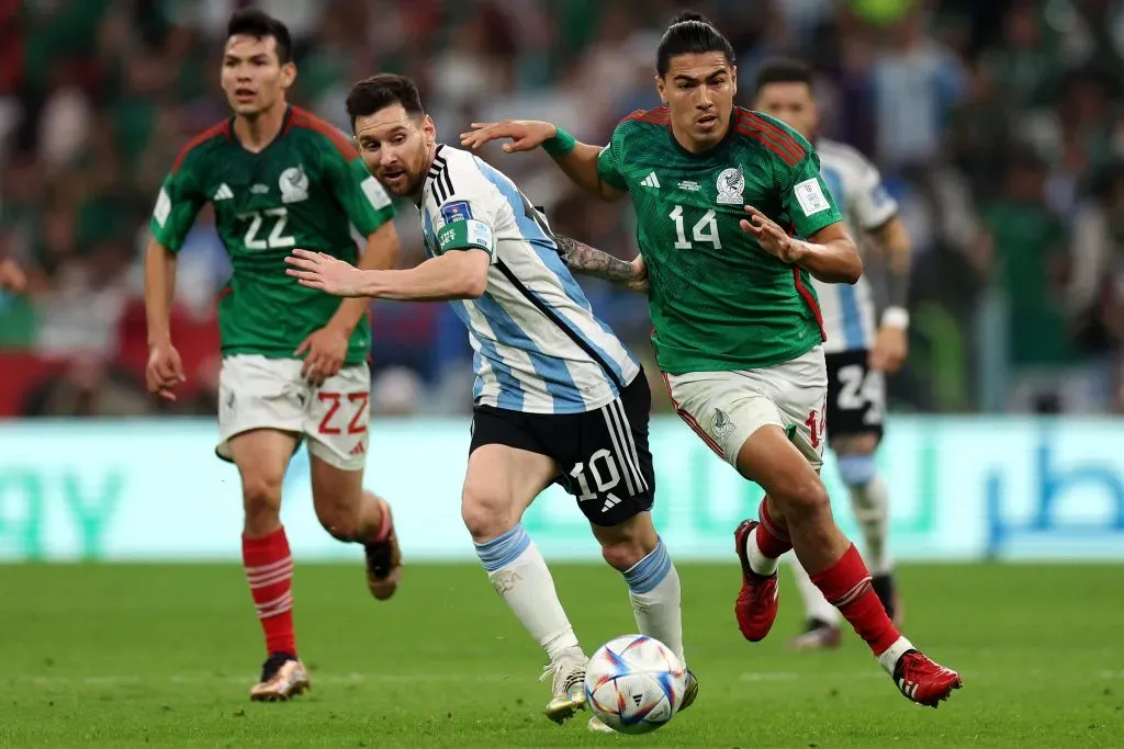 Messi en la Copa del Mundo del 2022, jugando por Argentina
