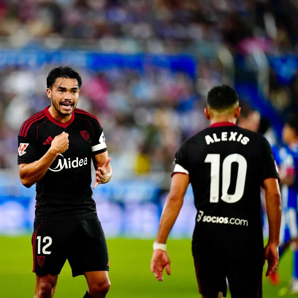 Gabriel Suazo y Alexis Sánchez celebraron en la Liga. Foto: Sevilla