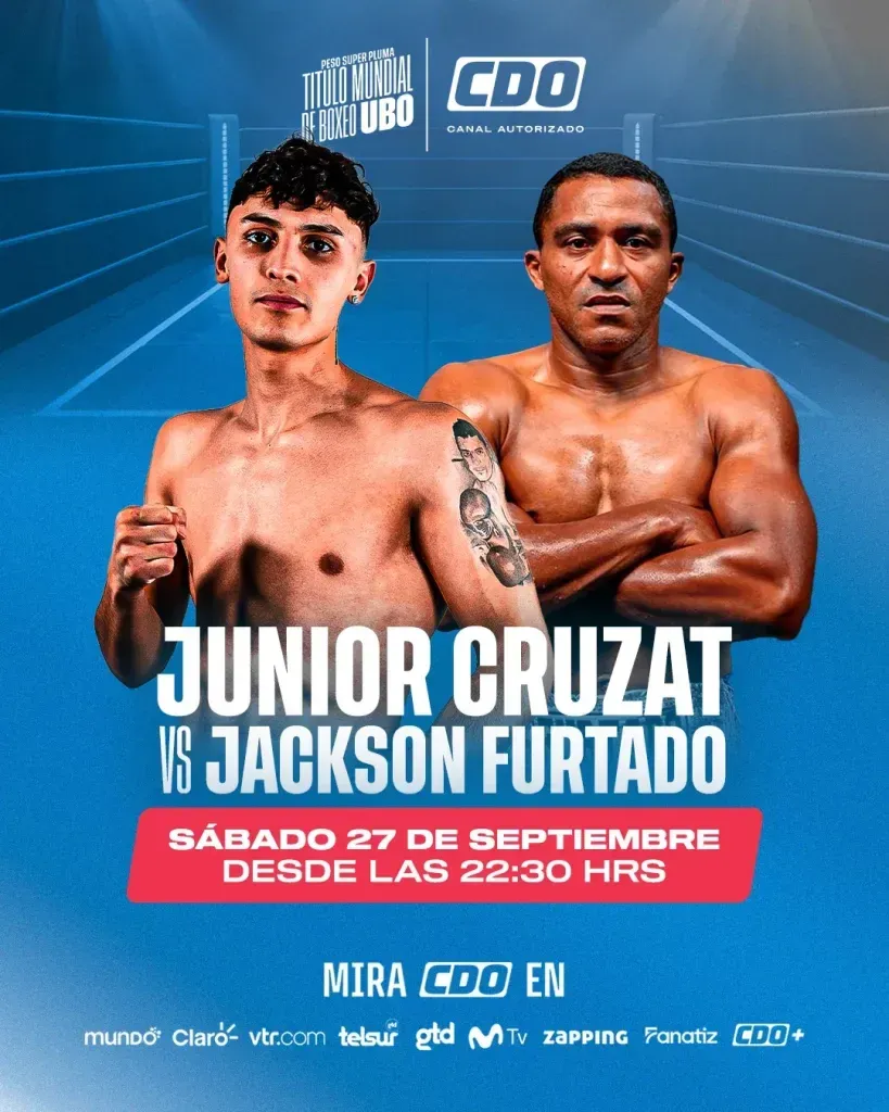 El evento entre Junior Cruzat y Jackson Furtado irá en vivo por CDO y sus diferentes señales.