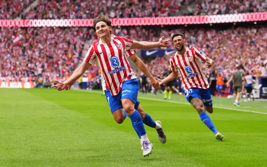 Julián Álvarez se robó la película en el derby entre Atlético y Real Madrid. Foto: Getty Images.