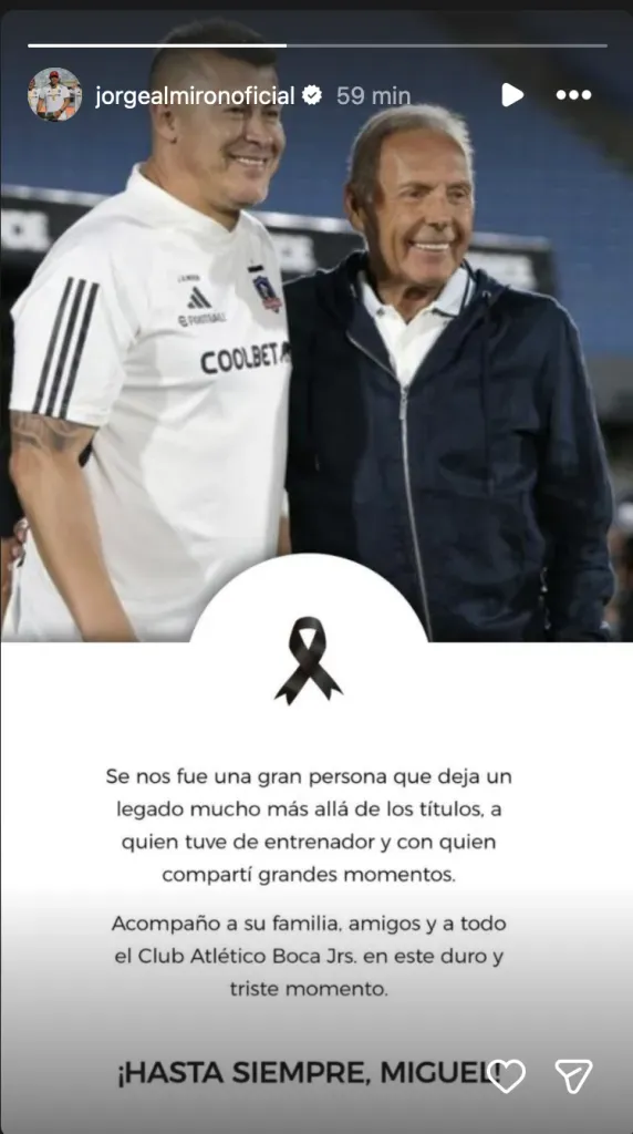 El mensaje de Jorge Almirón por la muerte de Russo | Instagram