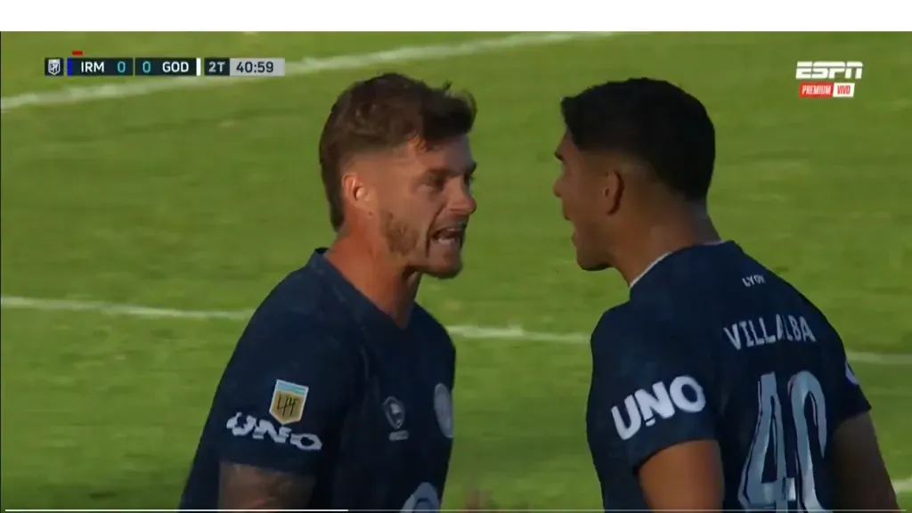 Los insultos de Villalba para Barbieri en el clásico mendocino. (Captura ESPN).