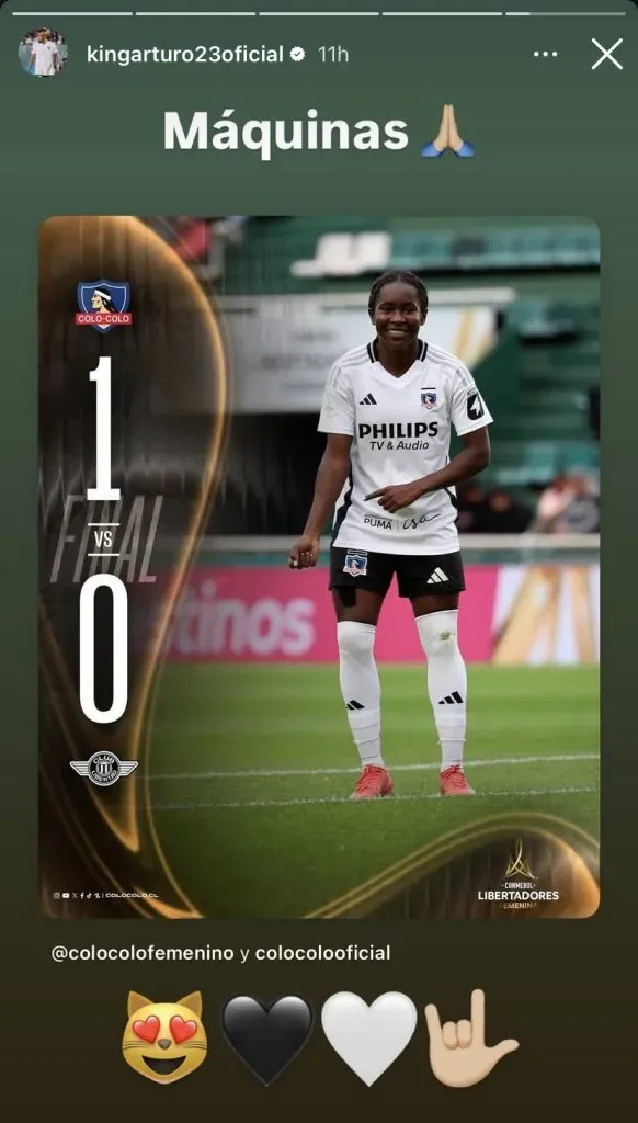 El mensaje de Vidal a Colo Colo femenino | Instagram