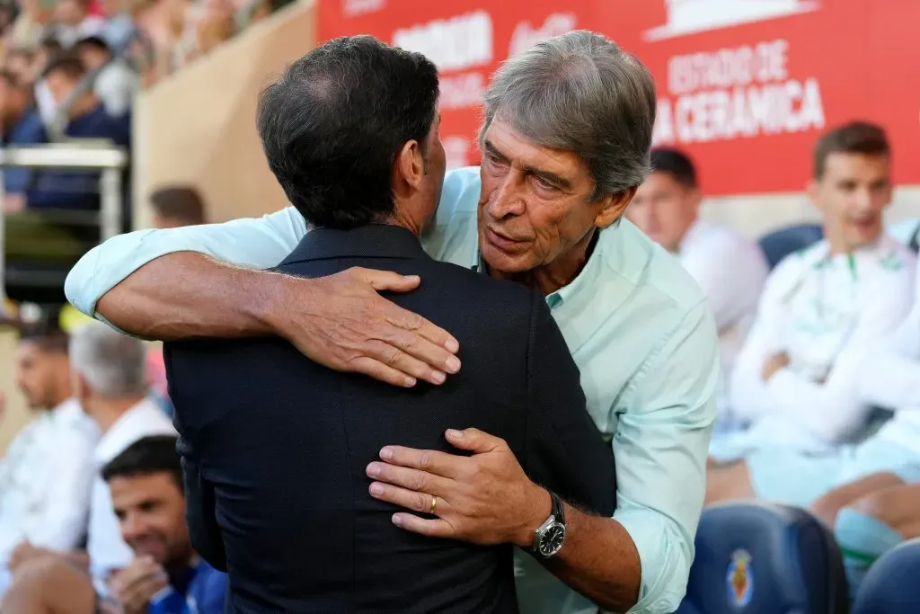 Manuel Pellegrini junto a Marcelino. (Photo by Aitor Alcalde/Getty Images)
