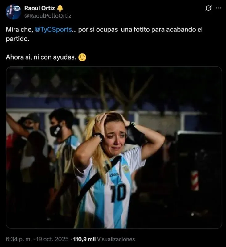 El polémico posteo contra Argentina.
